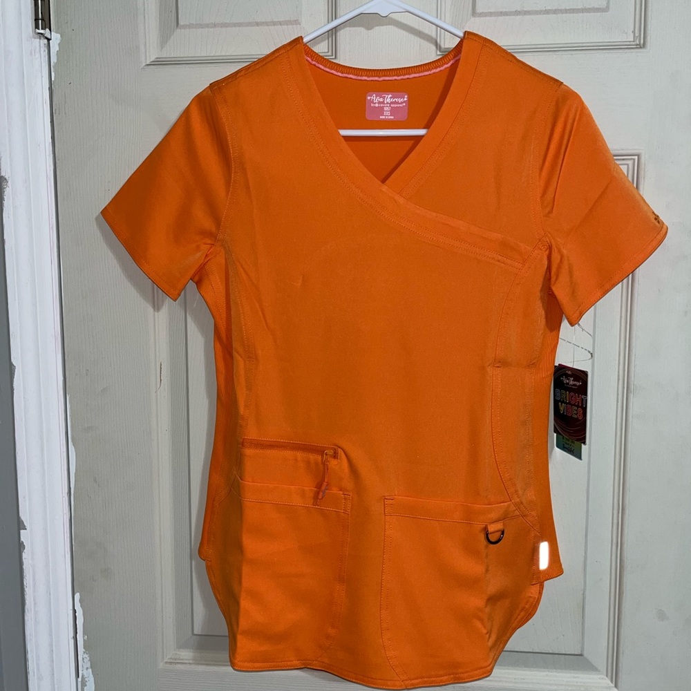 Orange scrub top